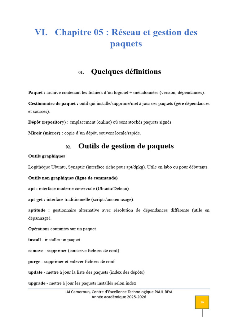 Gestion des paquets et réseau sous Linux | PDF | Linux | Logiciel