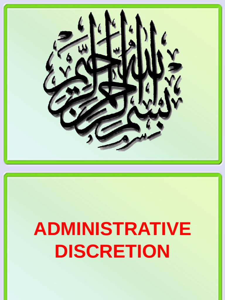 Administrative Discretion | PDF | Governance | Public Law