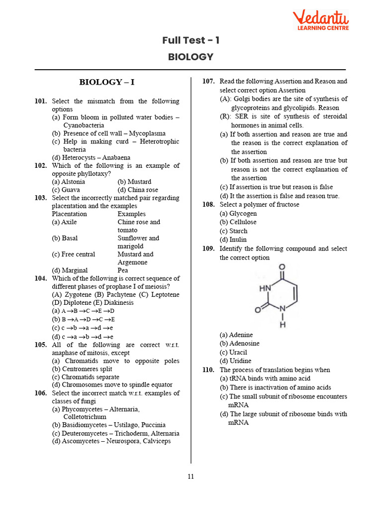Biology Test Questions and Answers | PDF | Translation (Biology) | Ribosome