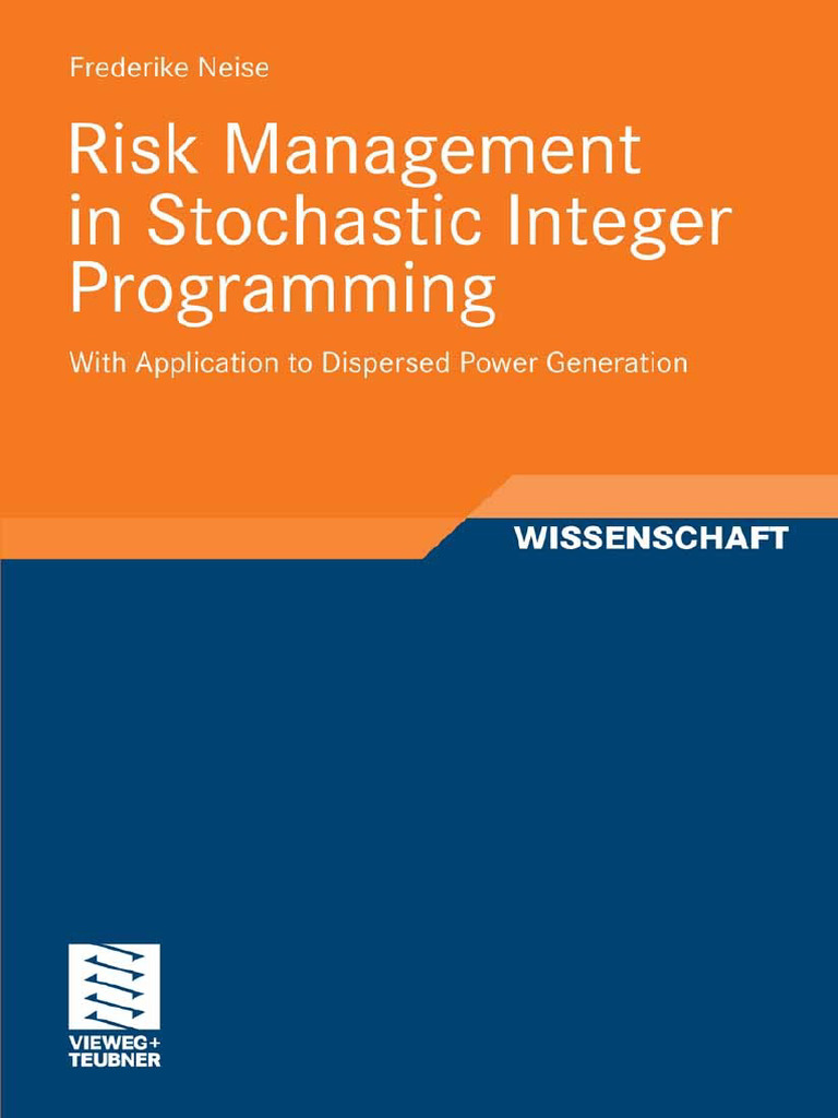Risk Management in Stochastic Programming | PDF | Linear Programming ...