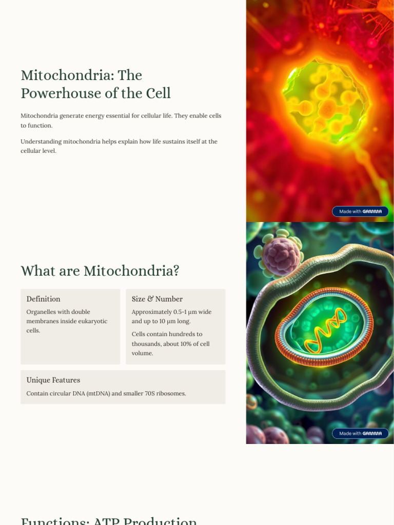 Mitochondria the Powerhouse of the Cell | PDF