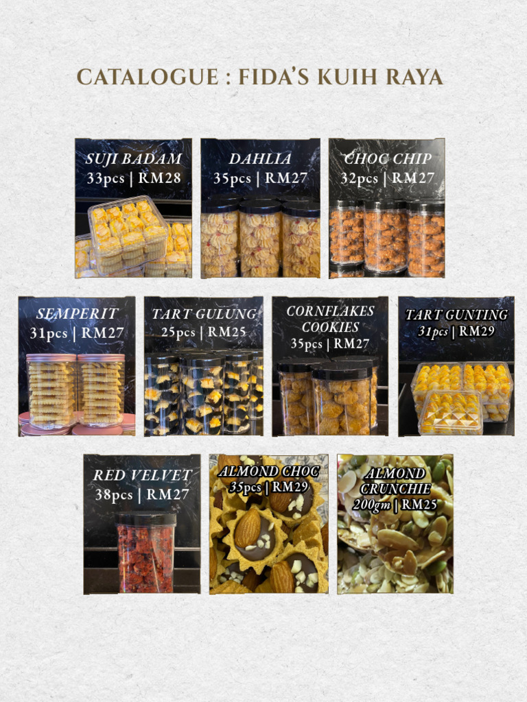 Fida's Kuih Raya Catalogue 2023 | PDF