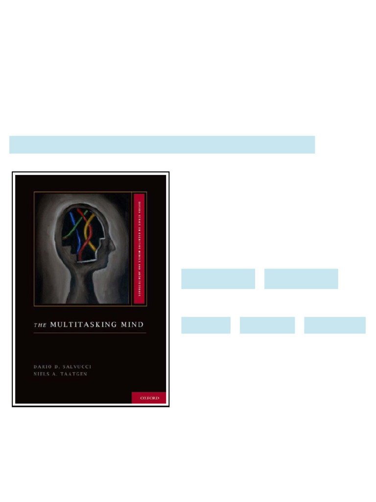 The Multitasking Mind Dario D Salvucci Niels A Taatgen ebook ...