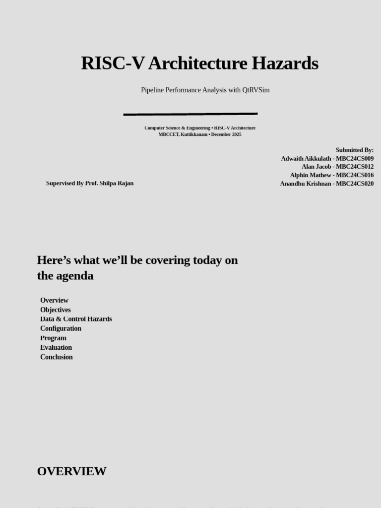 RISC-V Pipeline Hazards Analysis | PDF | Central Processing Unit | Cpu ...