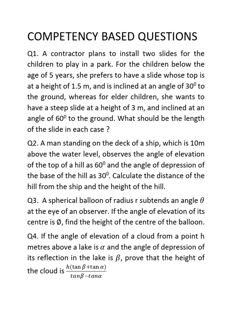 Competency-Based Math Questions | PDF