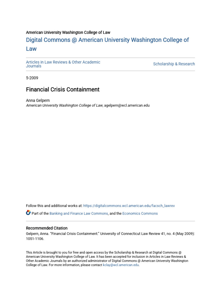 Financial Crisis Containment | PDF | Financial Crises | Banks