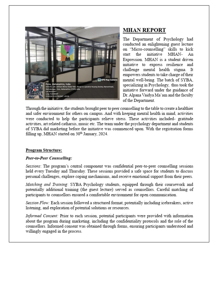 Mhan Report | PDF | Mental Health | Well Being