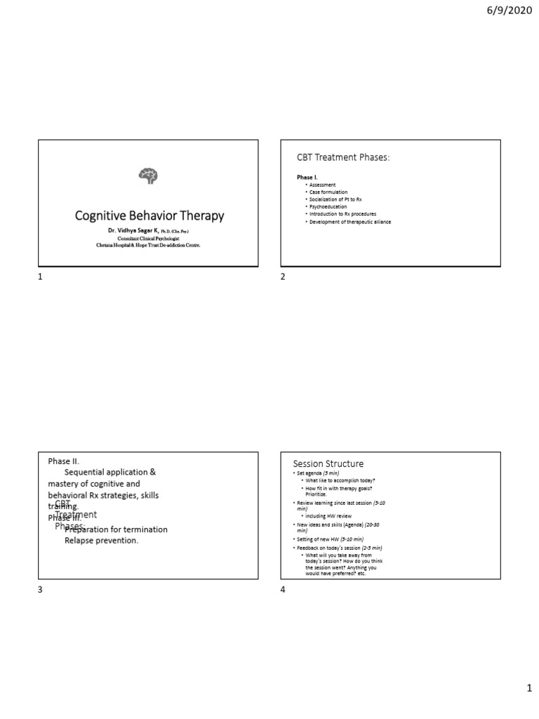 Cognitive Behavioral Therapy Overview | PDF | Cognitive Behavioral ...