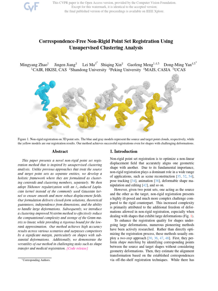 Unsupervised Non-Rigid Point Set Registration | PDF | Cluster Analysis ...