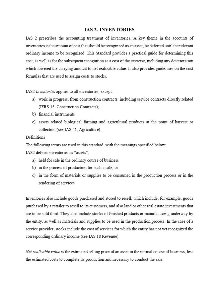 IAS 2: Accounting for Inventories | PDF | Cost Of Goods Sold | Inventory