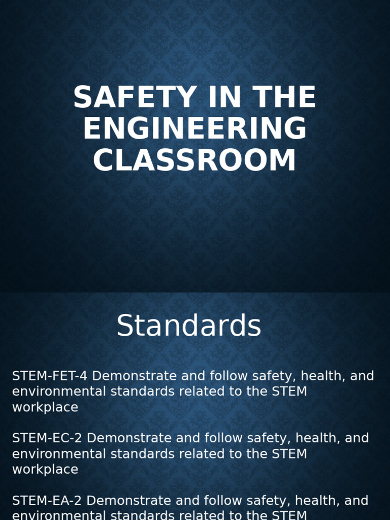 Engineering Classroom Safety Standards | PDF | Occupational Safety And ...