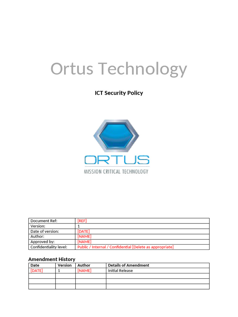 08. ICT Security Policy | PDF | Information Security | Computer Security
