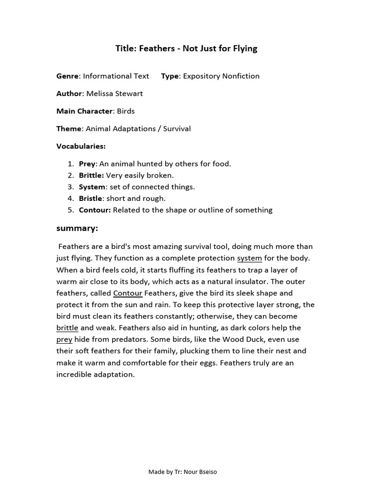 Bird Feathers: Survival and Adaptation | PDF