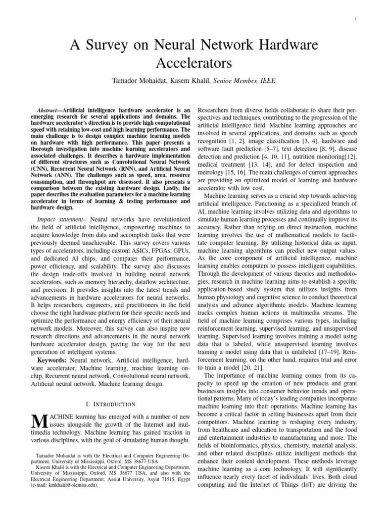 Neural Network Hardware Accelerators Survey | PDF | Machine Learning ...