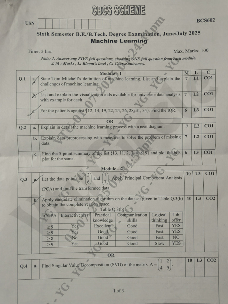 BCS602 Regular Paper | PDF