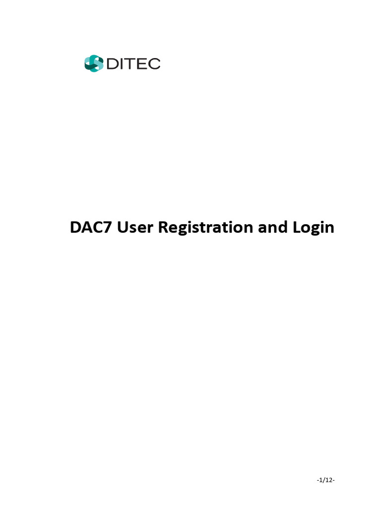 DAC7 User Registration Guide | PDF | Login | Button (Computing)