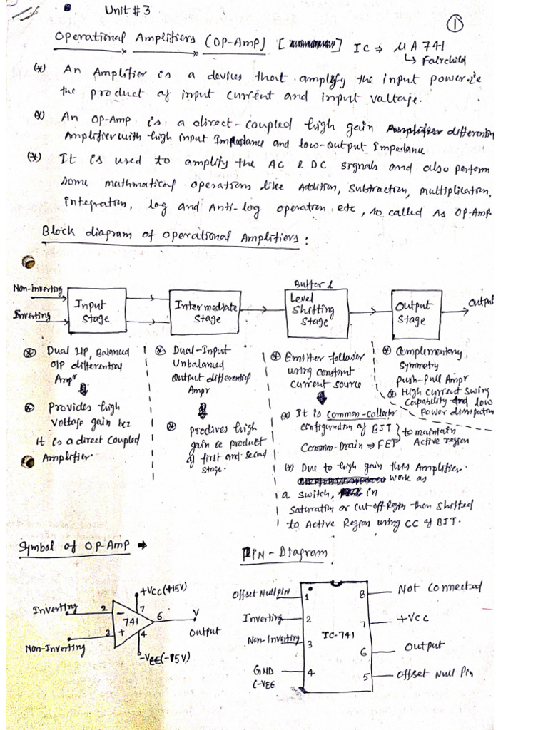 Unit 3 Operational Amplifier (Complete Notes) | PDF