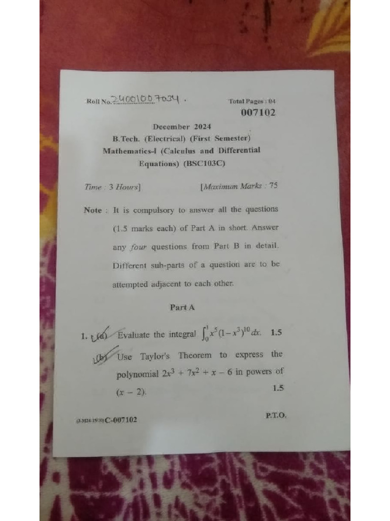 Ymca Maths 101 C 2024 | PDF