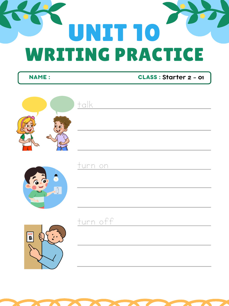 Writing Practice: Unit 10 Activities | PDF