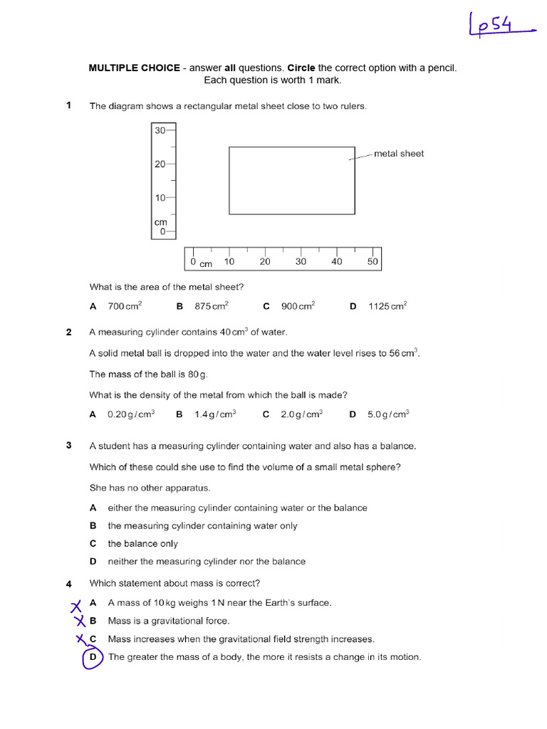 Multiple Choice and Theory Exam Format | PDF