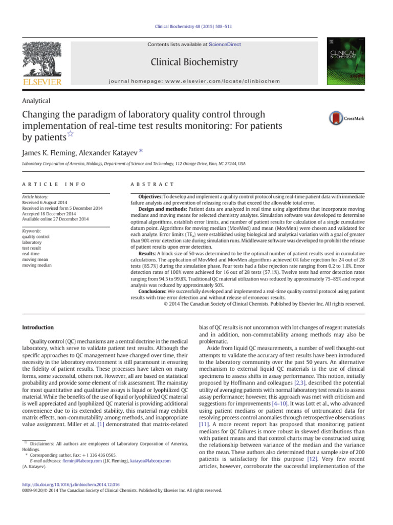 Real-Time Quality Control in Labs | PDF | Sensitivity And Specificity ...