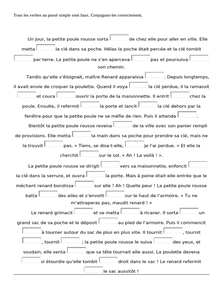 Conjugaison des verbes au passé simple | PDF