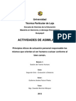 Principios Eticos de Actuación Personal Responzable