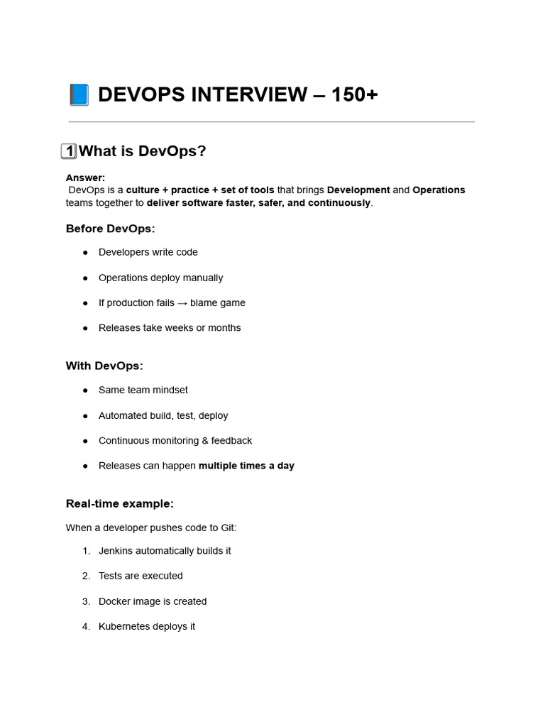 DevOps Interview Questions & Answers Guide | PDF | Linux | Computer Science