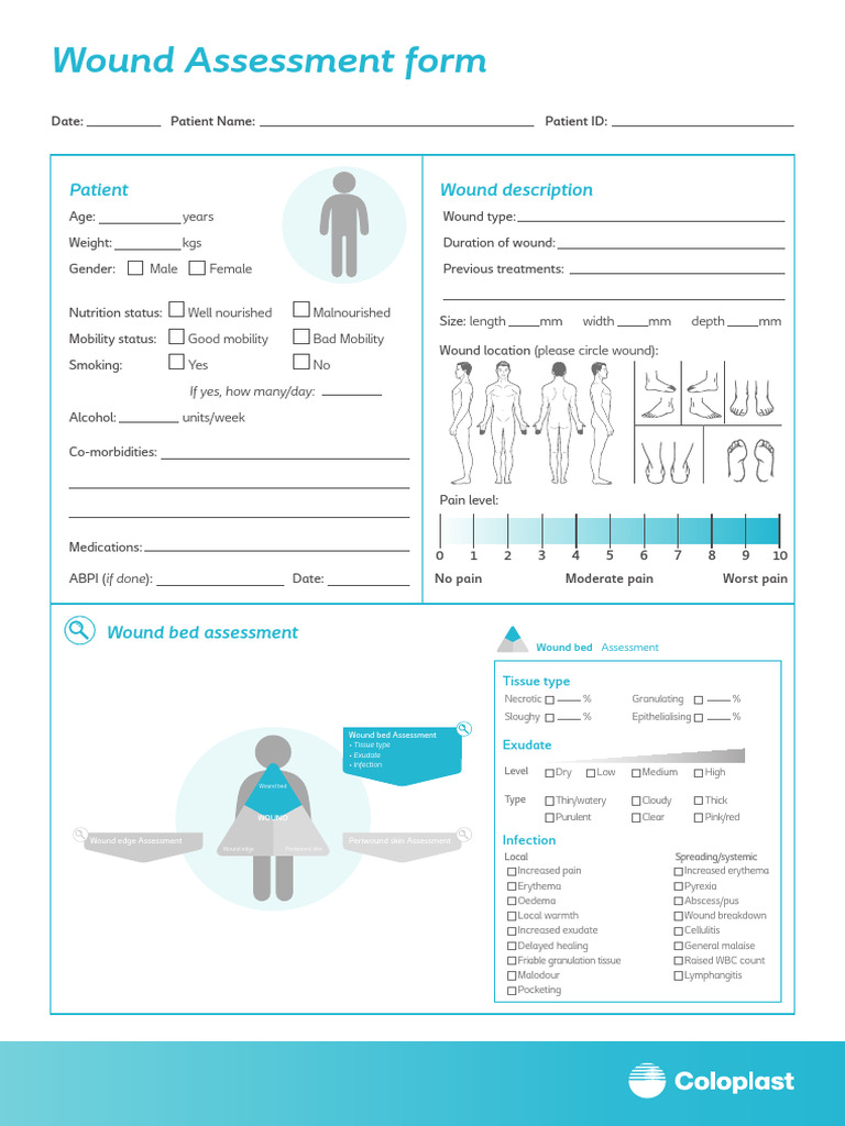 Comprehensive Wound Assessment Form | PDF | Wound | Skin