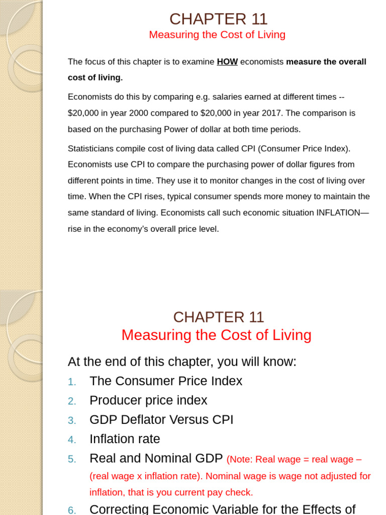 Understanding Cost of Living Measurements | PDF | Cost Of Living ...
