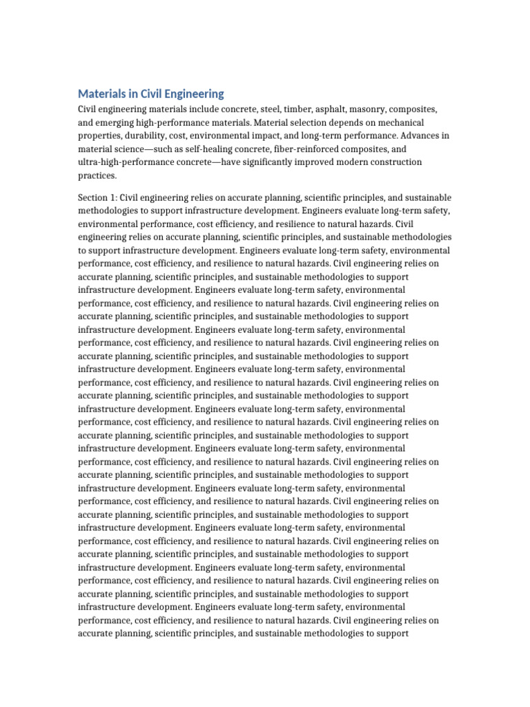 Civil Engineering Materials Overview | PDF | Civil Engineering ...