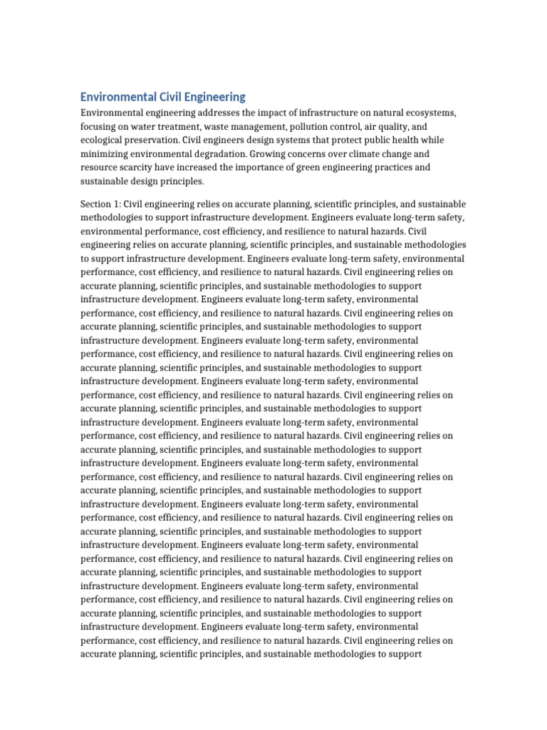 Sustainable Practices in Civil Engineering | PDF | Ecological ...