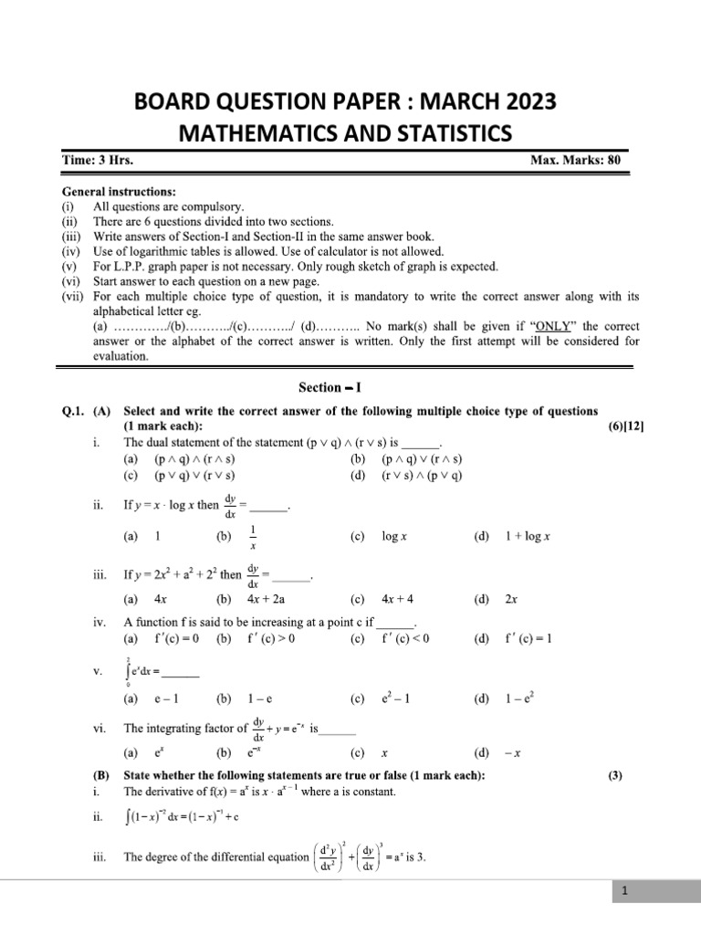 March 2023 Mathematics Exam Paper | PDF | Mathematics | Science