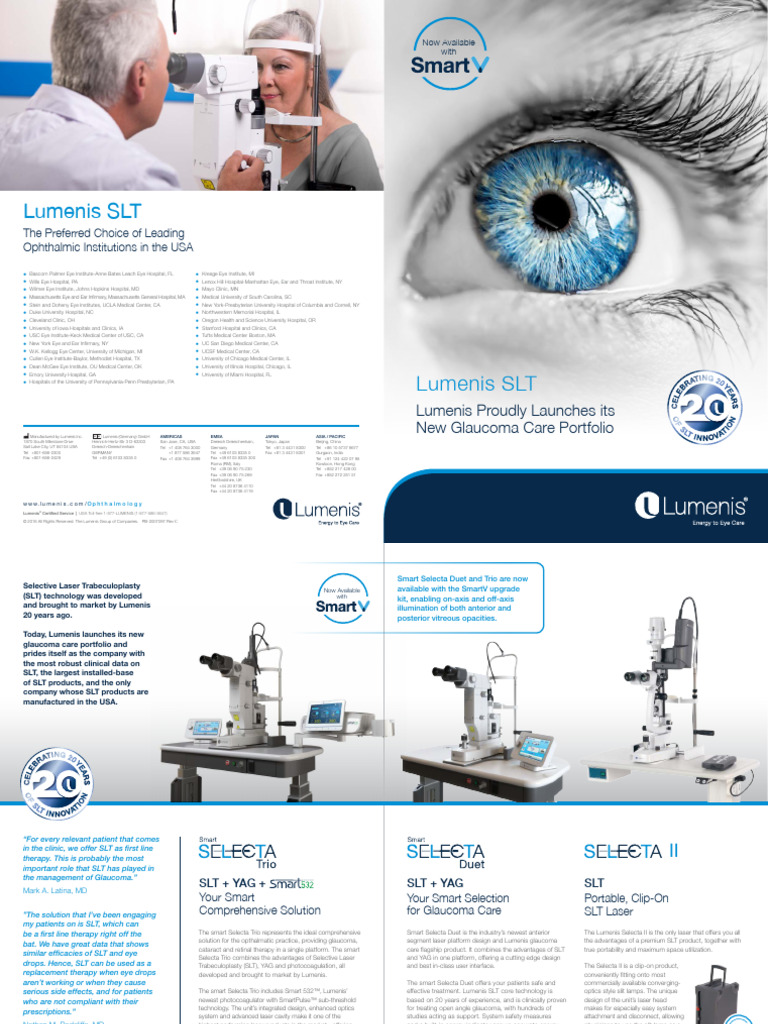 Lumenis SLT: Advanced Glaucoma Solutions | PDF | Glaucoma | Laser