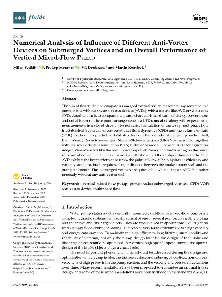 Anti-Vortex Devices in Pump Performance | PDF | Pump | Vortices