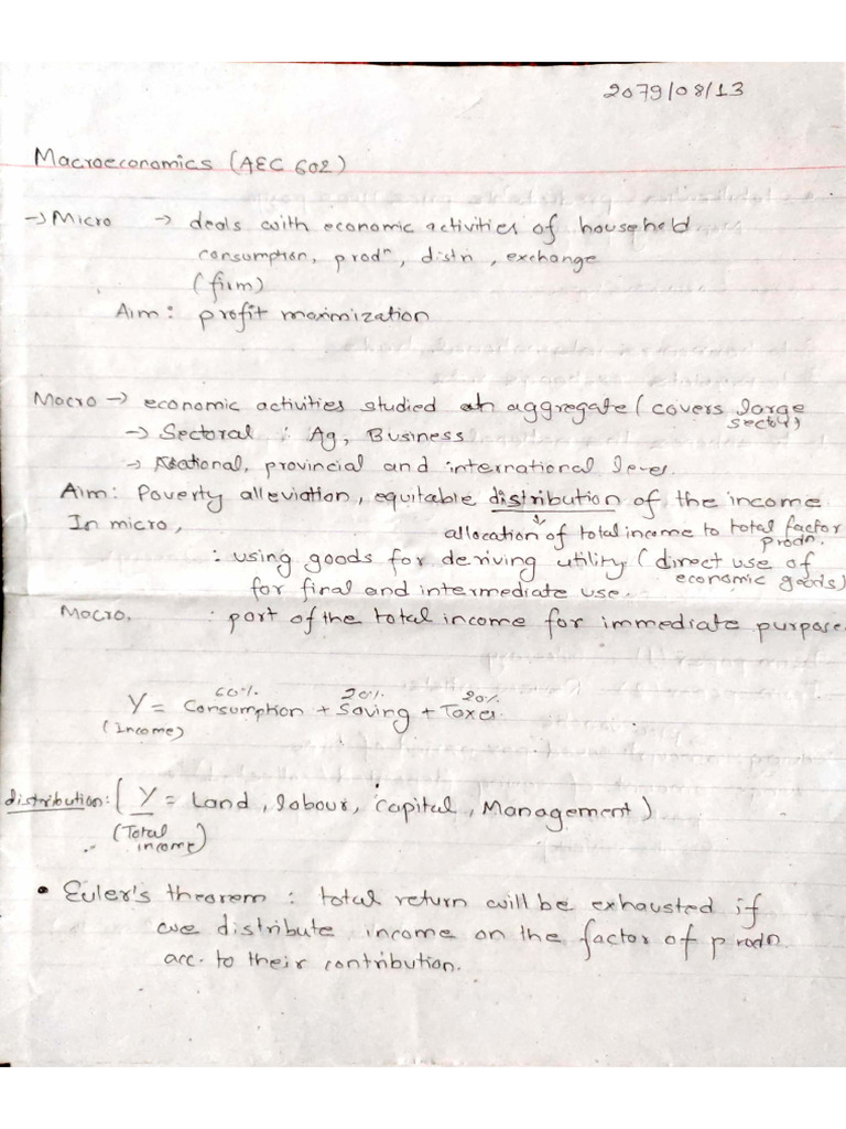 Macroeconomics Class Note | PDF