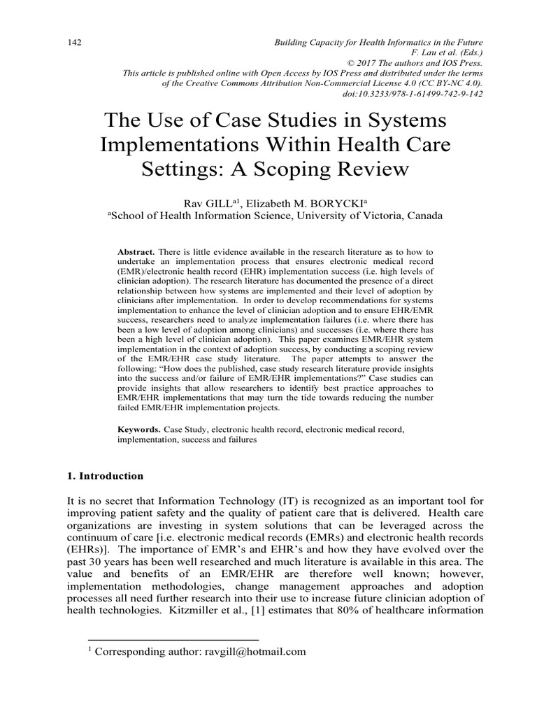 Case Studies on EMR/EHR Implementation | PDF | Electronic Health Record ...