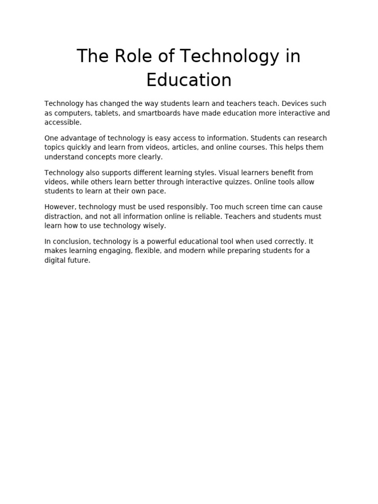 Impact of Technology on Education | PDF