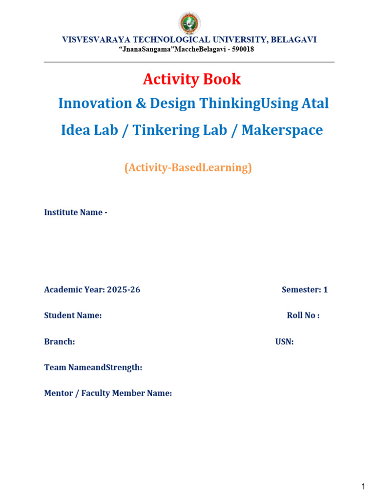 Innovation & Design Thinking Activity Guide | PDF | Brainstorming ...