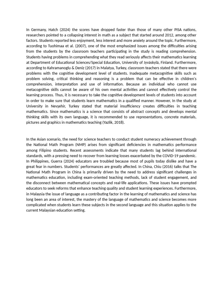 Challenges in Global Math Education | PDF | Teaching Mathematics | Teachers