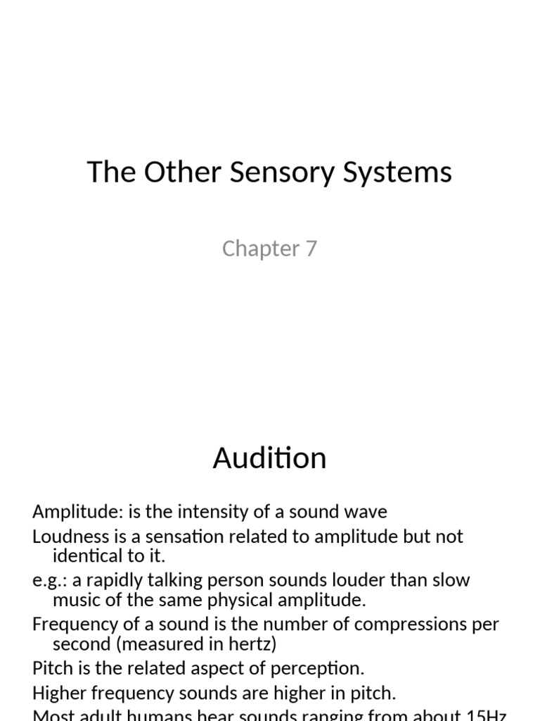 Understanding Auditory and Sensory Systems | PDF | Taste | Ear