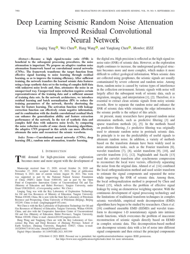 Deep Learning for Seismic Noise Reduction | PDF | Algorithms | Applied ...