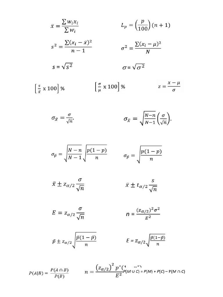 Formula Sheet | PDF