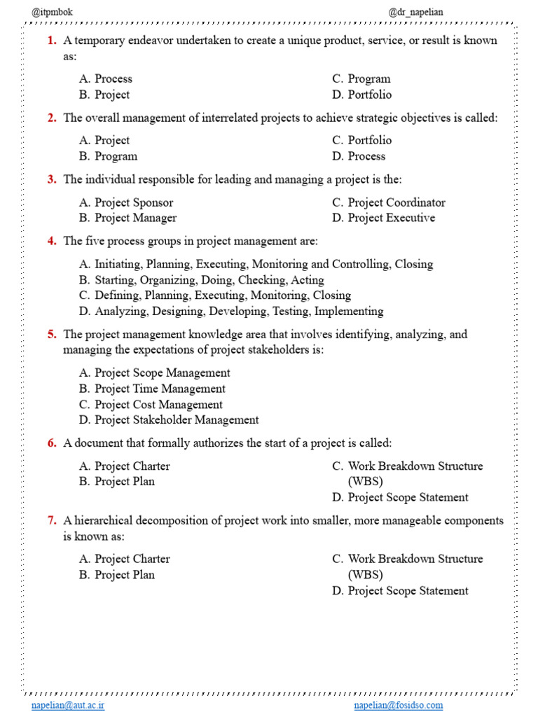 PMBOK v7 Questions and Answers 1 | PDF | Project Management | Business