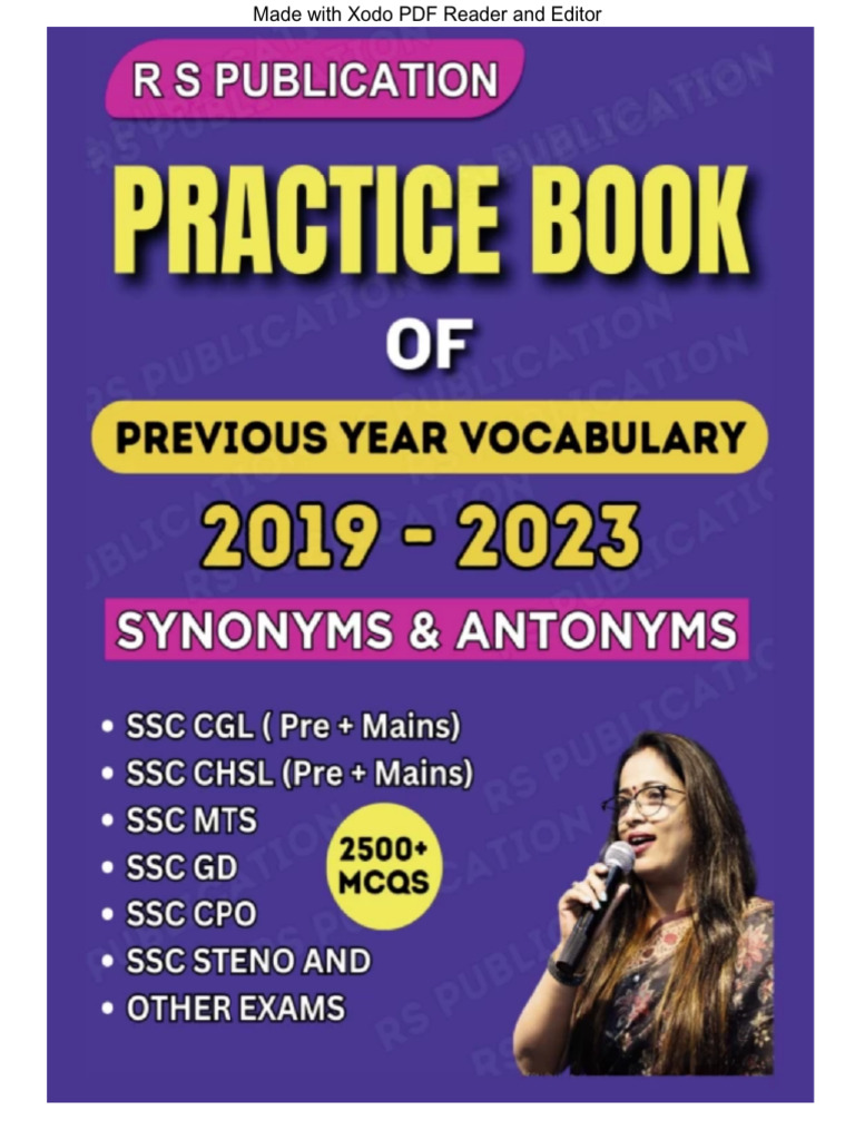 SSC CGL CHSL MTS GD CPO Synonyms Antonyms | PDF