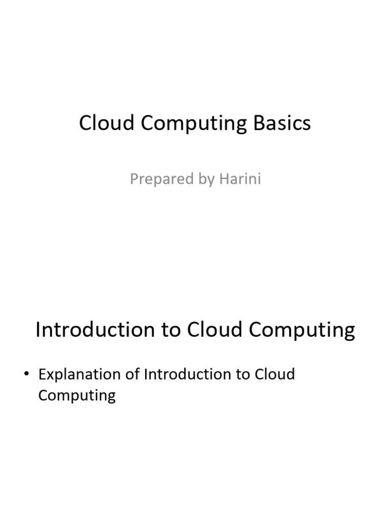 Cloud Computing Overview and Insights | PDF