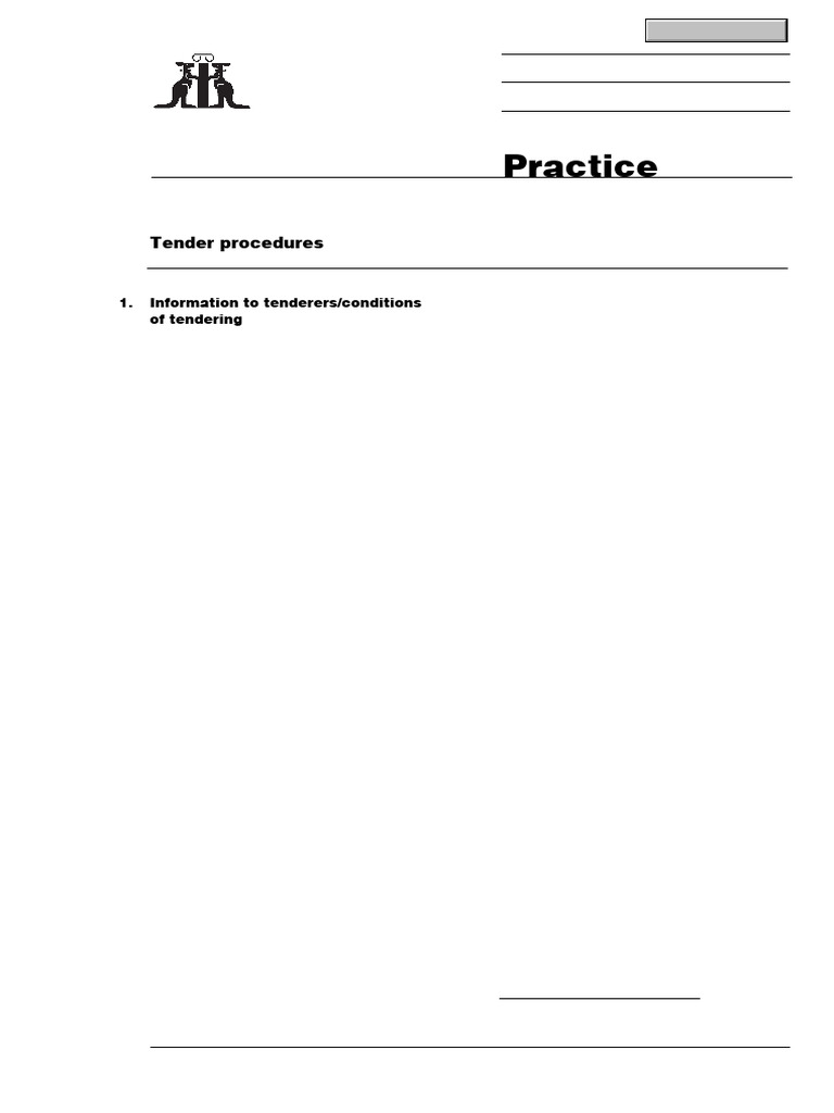 Tender Procedures Guide for Architects | PDF