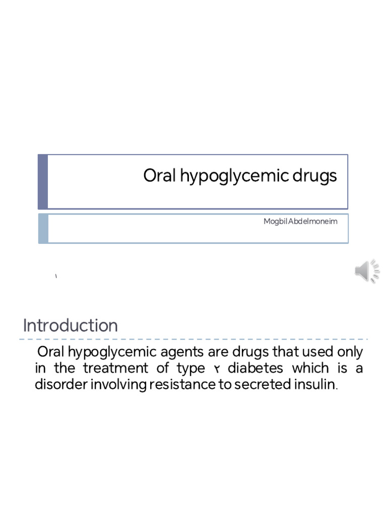 Oral Hypoglycemic Agents Overview | PDF | Hypoglycemia | Insulin
