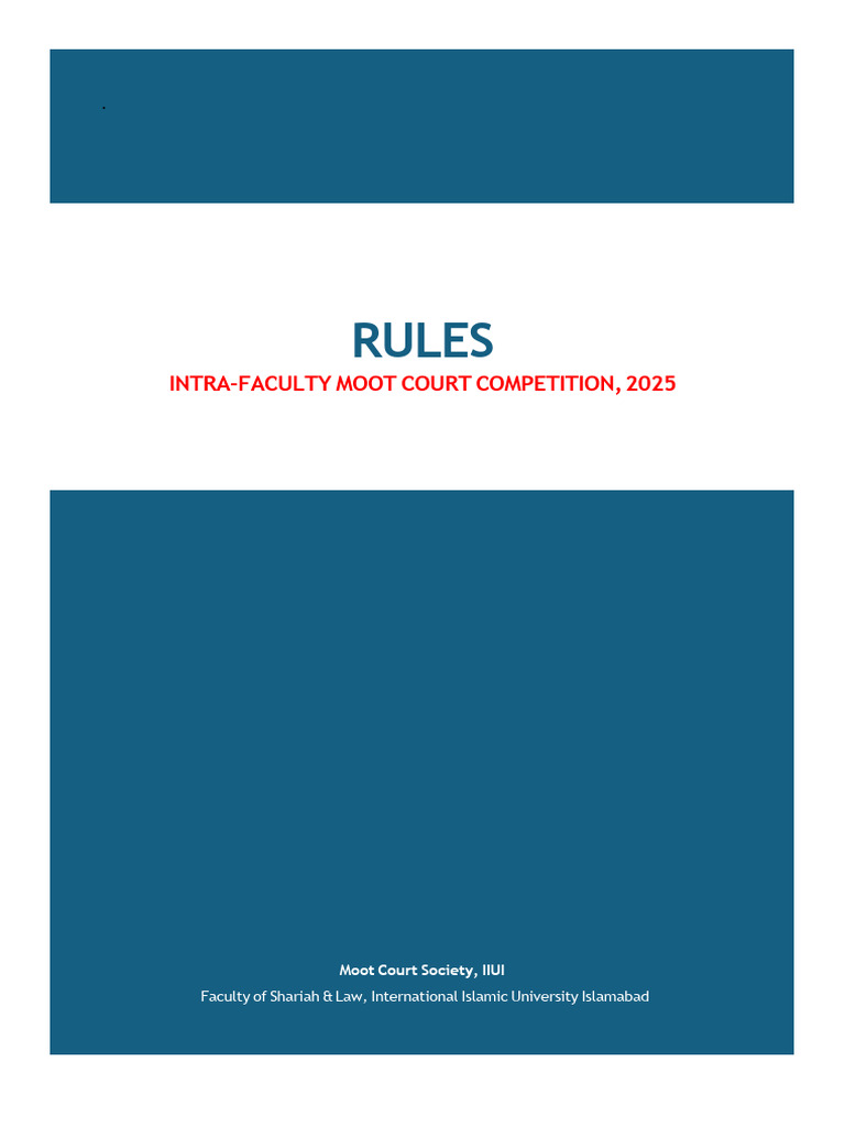 Intra-Faculty Moot Court Rules 2025 | PDF | Justice | Crim…