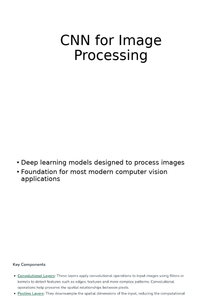 Overview of CNN Models in Image Processing | PDF | Learning ...